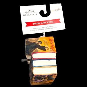 Hallmark 2021 Harry Potter Books and Wand Wizarding World Christmas Ornament